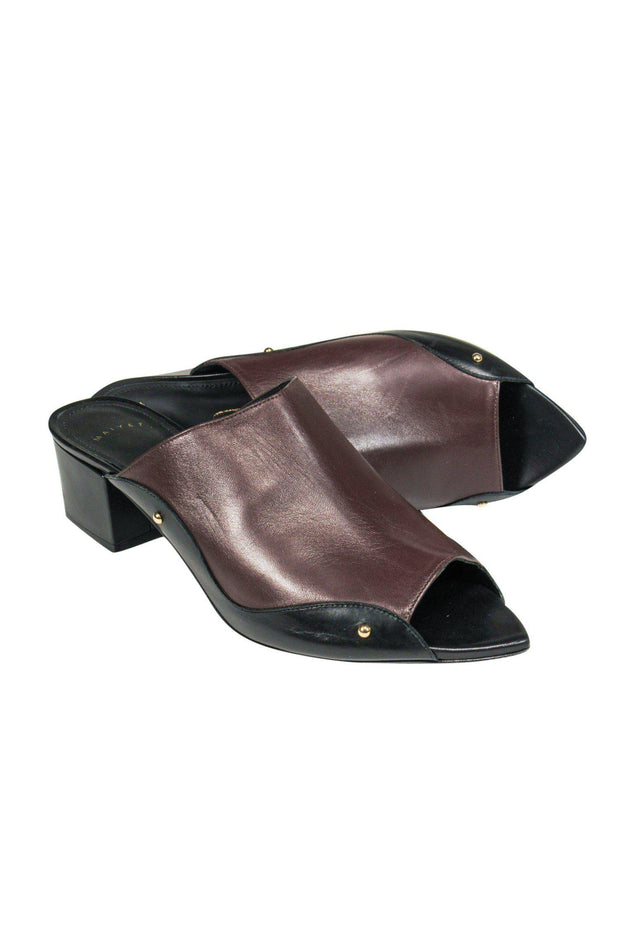Current Boutique-Maiyet - Brown Leather Block Heel Mules Sz 10