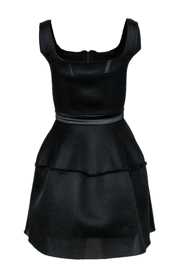 Current Boutique-Maje - Black Mesh Sleeveless Fit & Flare Dress w/ Front Zipper Sz S