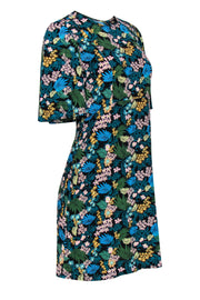 Current Boutique-Maje - Black Tropical Floral Print Flutter Sleeve Dress Sz 2