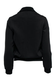 Current Boutique-Maje - Black Zip-Up Track Jacket w/ Multicolored Striped Trim Sz 4