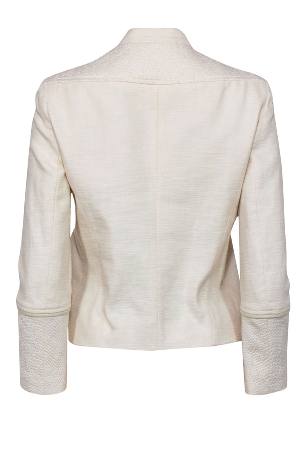 Maje Cream Textured Cotton Zip-Up Jacket