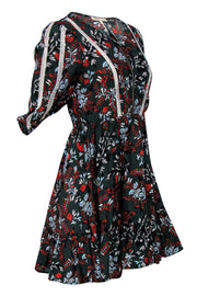 Current Boutique-Maje - Forest Green Floral Fit & Flare Dress w/ Zipper Sz M