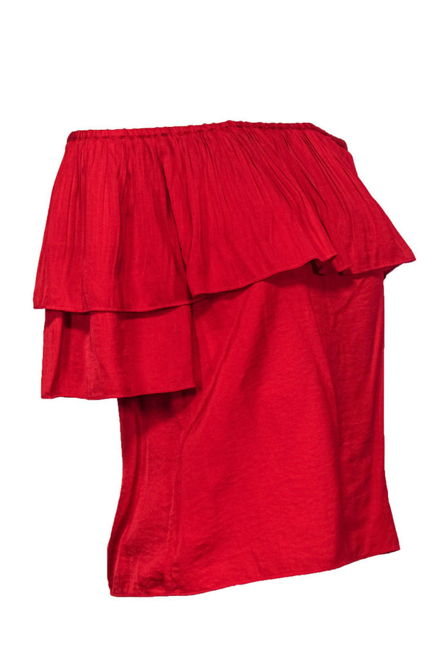 Current Boutique-Maje - Red Short Sleeve Off-the-Shoulder Blouse Sz 6