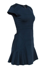 Current Boutique-Maje - Smokey Teal Geometric Pleated Dress Sz M