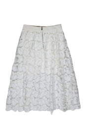 Current Boutique-Maje - White Floral Applique A-Line Skirt Sz 6
