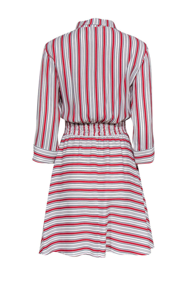 Current Boutique-Maje - White & Red Striped Shirt Dress Sz L