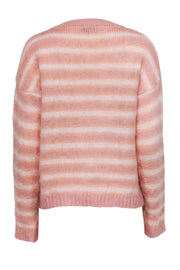 Current Boutique-Majorelle - Pink & Peach Striped Fuzzy Sweater Sz XS
