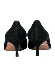 Current Boutique-Manolo Blahnik - Black Suede Pointed Toe Kitten Heels Sz 7.5