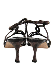 Current Boutique-Manolo Blahnik - Brown Snakeskin Strappy Sandal Pumps Sz 7
