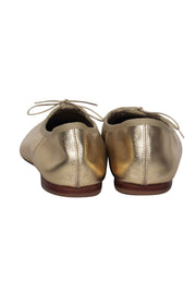 Current Boutique-Mansur Gavriel - Gold Leather "Dream Ballerina" Round Toe Flats Sz 9