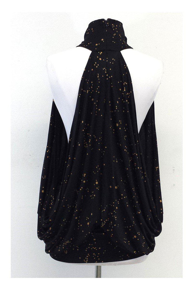 Current Boutique-Mara Hoffman - Black & Gold Star Butterfly Sleeve Dress Sz S