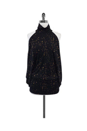 Current Boutique-Mara Hoffman - Black & Gold Star Butterfly Sleeve Dress Sz S