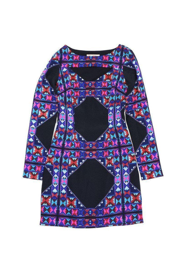 Current Boutique-Mara Hoffman - Blue & Pink Geo Print Cut Out Dress Sz 0