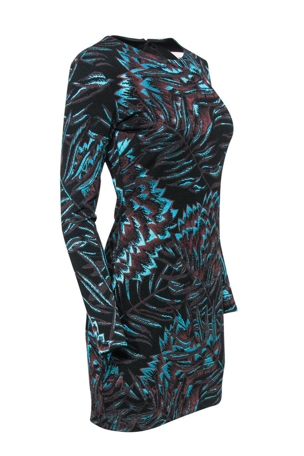 Current Boutique-Mara Hoffman - Brown & Teal Embroidered Tropical Dress Sz M