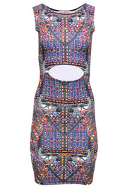 Current Boutique-Mara Hoffman - Multicolored Printed Bodycon Dress w/ Cutout Sz XS