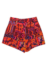 Current Boutique-Mara Hoffman - Orange & Multicolor Printed High Waisted Shorts Sz 0