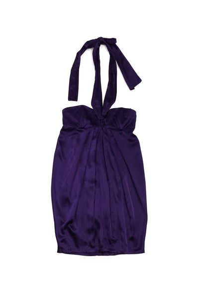 Current Boutique-Mara Hoffman - Purple Silk Halter Dress Sz S