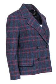 Current Boutique-Marc By Marc Jacobs - Navy & Red Plaid Wool Double Breasted Blazer Sz M