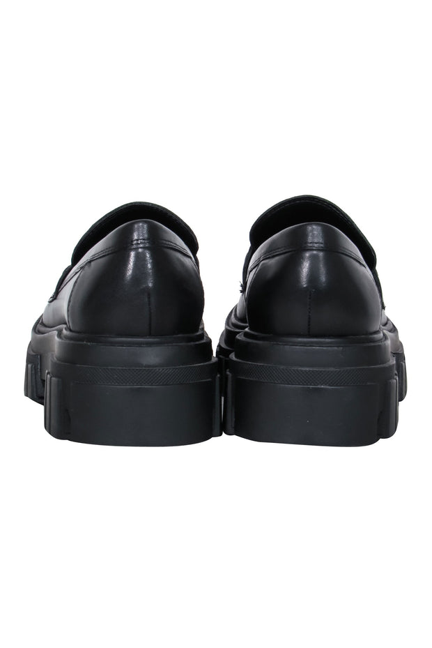 Current Boutique-Marc Fisher - Black Leather Platform Loafers Sz 7