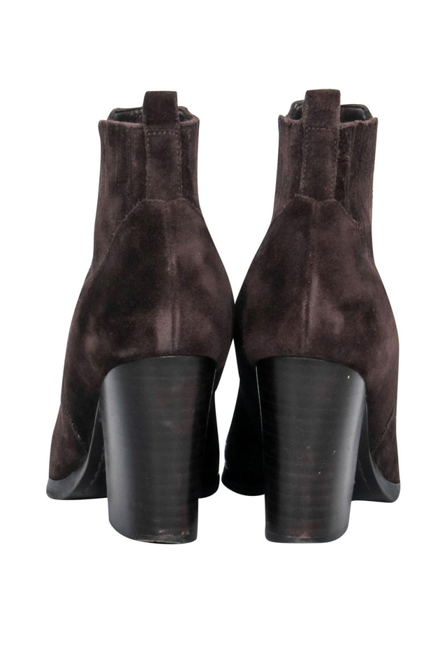Current Boutique-Marc Fisher - Brown Suede Heeled Ankle Booties Sz 7.5