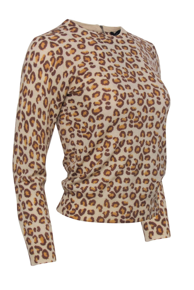 Current Boutique-Marc Jacobs - Beige & Brown Leopard Print Wool Sweater Sz M