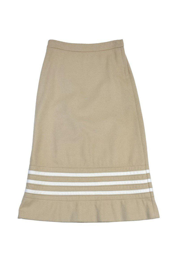 Current Boutique-Marc Jacobs - Beige & White Long Wool Skirt Sz 6
