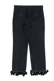Current Boutique-Marc Jacobs - Black Cropped Trousers w/ Pom Pom Tassels Sz 6
