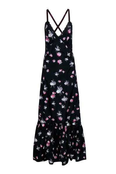 Current Boutique-Marc Jacobs - Black Floral Ballerina Print Maxi Dress Sz 4