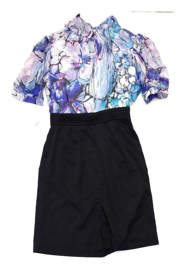 Current Boutique-Marc Jacobs - Black & Floral Silk Dress Sz 2