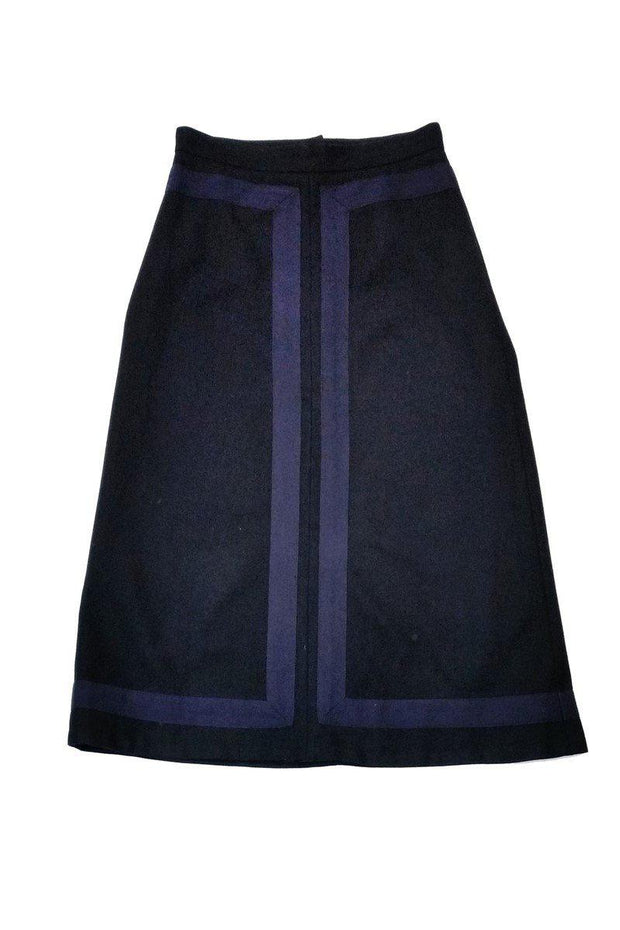 Current Boutique-Marc Jacobs - Black & Navy Wool Long Skirt Sz 8