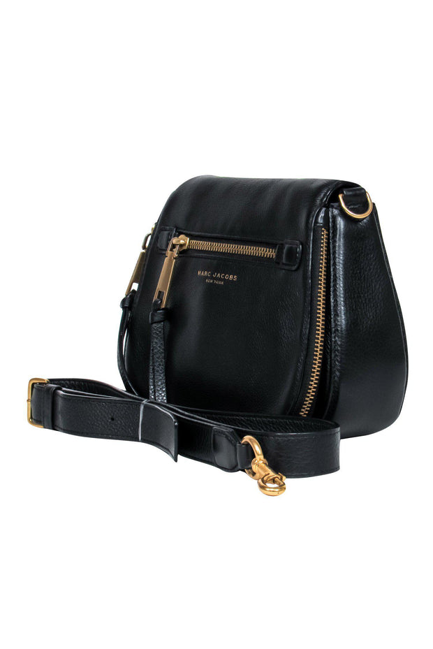 Current Boutique-Marc Jacobs - Black Pebbled Leather Zip-Around Saddle Bag Crossbody