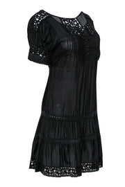Current Boutique-Marc Jacobs - Black Short Sleeve Babydoll Dress w/ Lace & Eyelet Trim Sz 4
