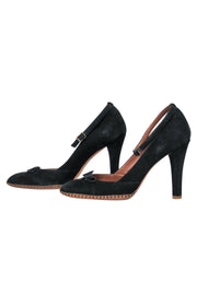 Current Boutique-Marc Jacobs - Black Suede Ankle Strap Pumps w/ Bows Sz 8