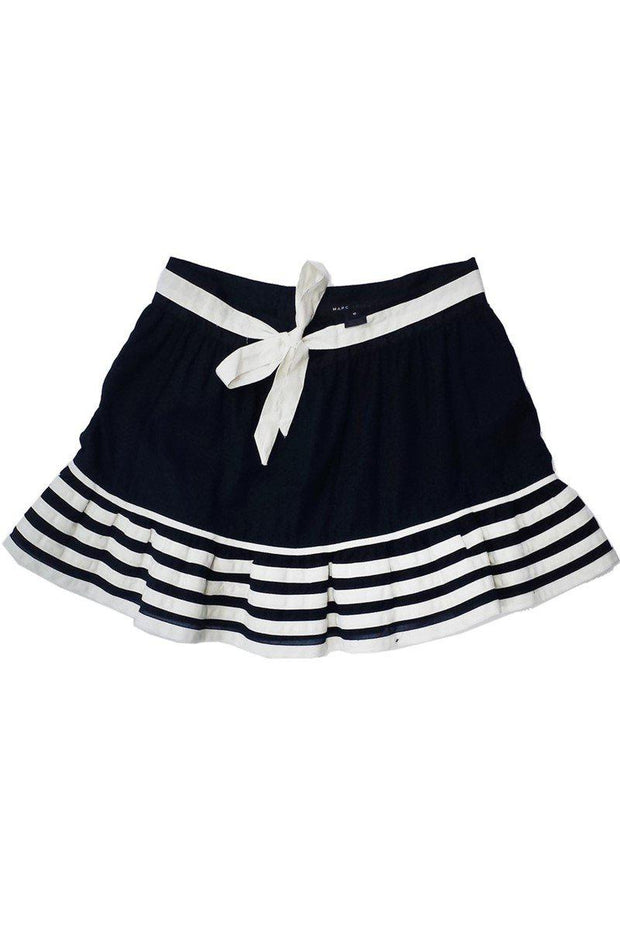 Current Boutique-Marc Jacobs - Black & White Striped Cotton Miniskirt Sz 0