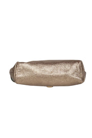 Current Boutique-Marc Jacobs - Gold Metallic Clasped Textured Leather Pouch