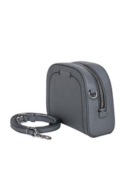 Current Boutique-Marc Jacobs - Gray Textured Leather Rounded Crossbody w/ Contrast Stitching