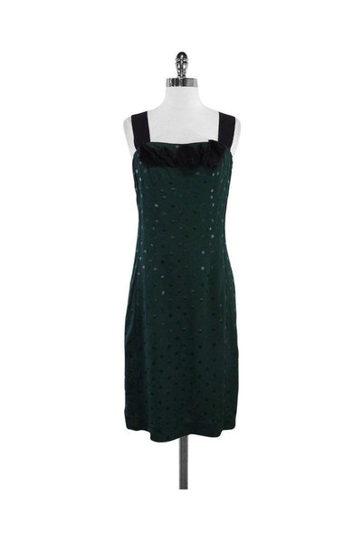 Current Boutique-Marc Jacobs - Green & Black Polka Dot Silk Sleeveless Dress Sz 2