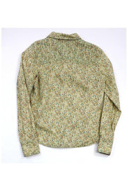 Current Boutique-Marc Jacobs - Green Floral Cotton Button-Up Blouse Sz 8