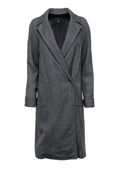 Current Boutique-Marc Jacobs - Grey Herringbone Longline Wool Coat Sz M