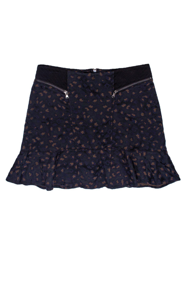 Current Boutique-Marc Jacobs - Navy Cheetah Print Flared Skirt Sz 10