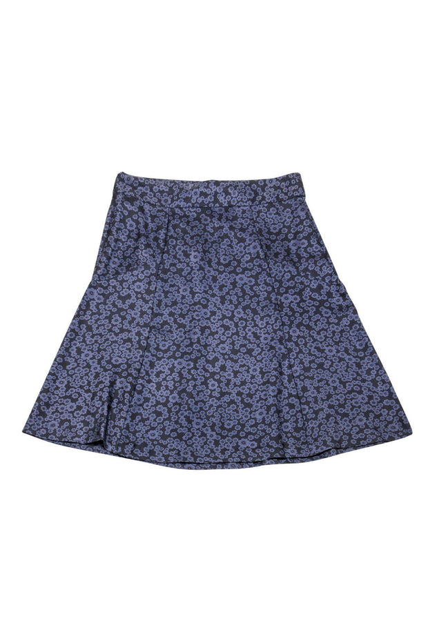 Current Boutique-Marc Jacobs - Navy Silk Floral Skirt Sz 2