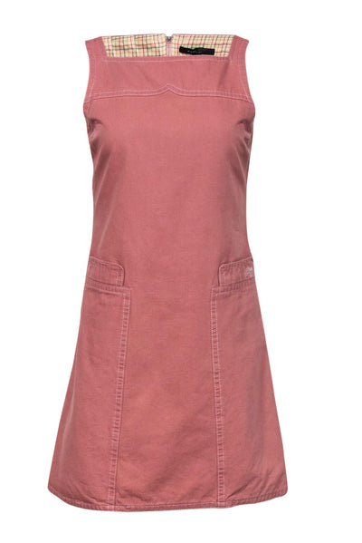 Current Boutique-Marc Jacobs - Pink Cotton Sleeveless Shift Dress w/ Plaid Lining Sz S