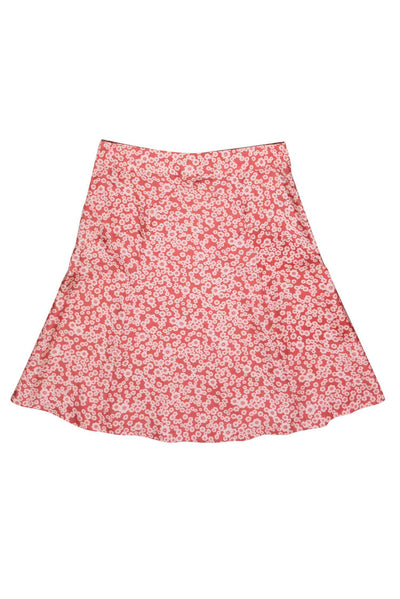 Current Boutique-Marc Jacobs - Pink Flared Silk Cherry Blossom Print Skirt Sz 8