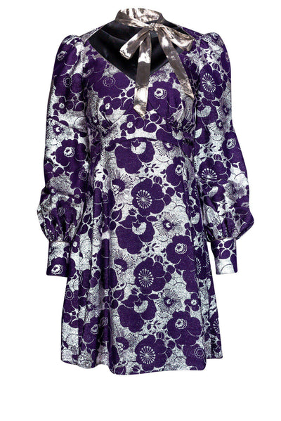 Current Boutique-Marc Jacobs - Purple Damask Floral Dress Sz 4