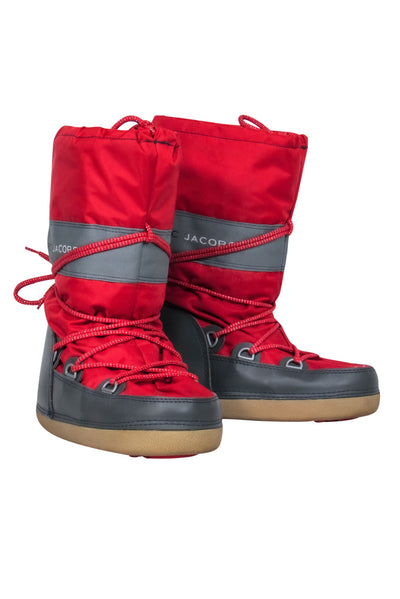 Current Boutique-Marc Jacobs - Red & Gray Lace-Up Chunky Moon Boots Sz M