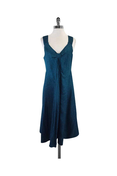 Current Boutique-Marc Jacobs - Teal Floral Silk Sleeveless Dress Sz 6