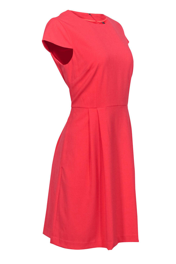 Current Boutique-Marc New York by Andrew Marc - Bright Coral A-Line Cap Sleeve Dress Sz 10