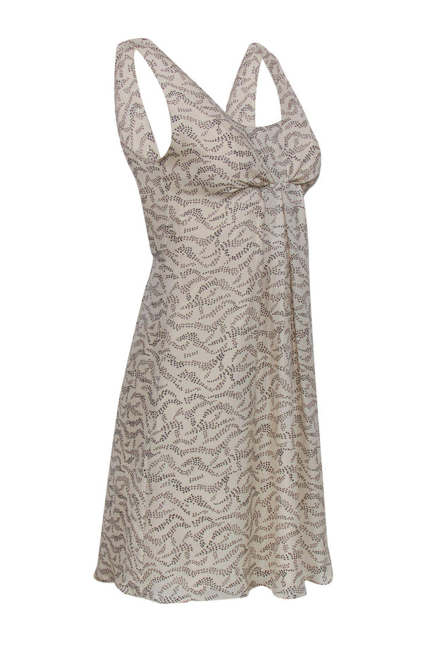 Current Boutique-Marc by Marc Jacobs - Beige Printed Sleeveless Silk A-Line Dress Sz 2
