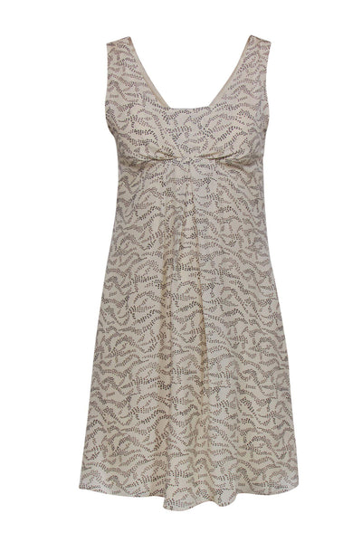 Current Boutique-Marc by Marc Jacobs - Beige Printed Sleeveless Silk A-Line Dress Sz 2