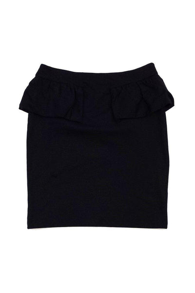 Current Boutique-Marc by Marc Jacobs - Black Cotton Blend Peplum Skirt Sz M